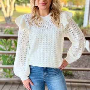 Detailed ruffle sweater